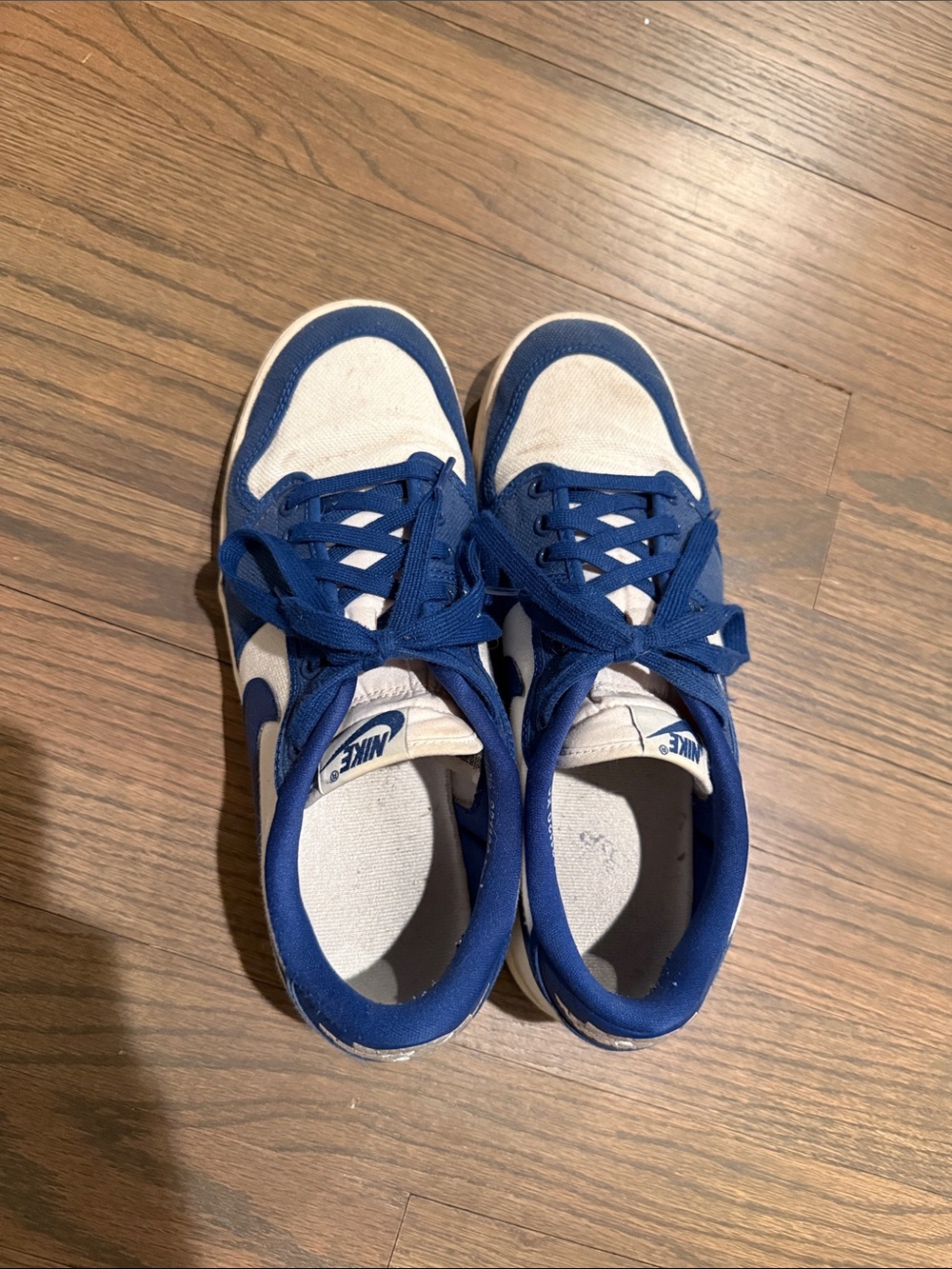 Nike AJKO Blue and White Low-Top Sneakers with Swoosh